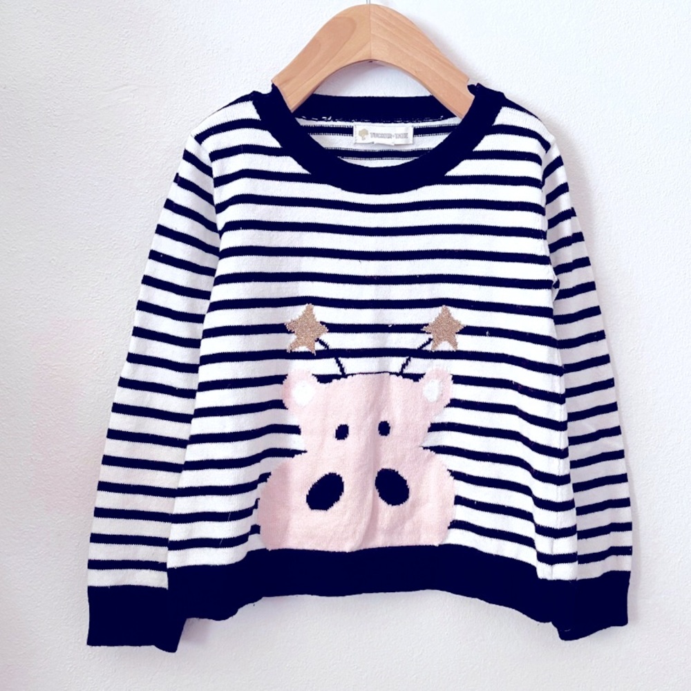 Tucker + Tate Striped Hippo Sweater, Size 5